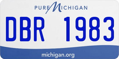 MI license plate DBR1983
