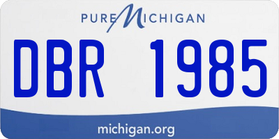 MI license plate DBR1985