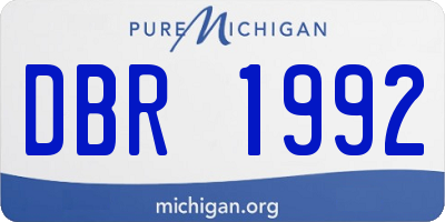 MI license plate DBR1992
