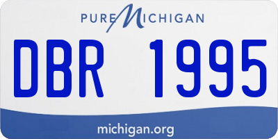 MI license plate DBR1995