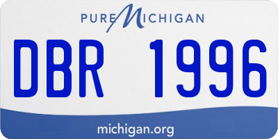 MI license plate DBR1996