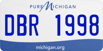 MI license plate DBR1998