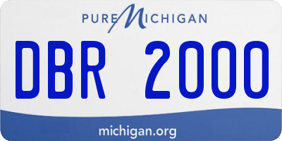 MI license plate DBR2000