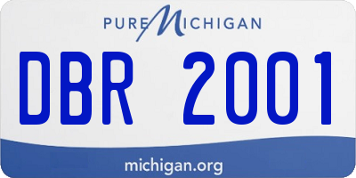 MI license plate DBR2001