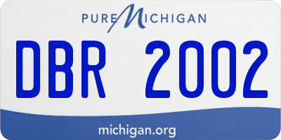 MI license plate DBR2002