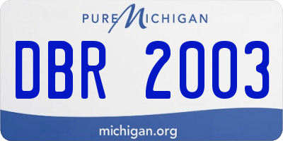 MI license plate DBR2003