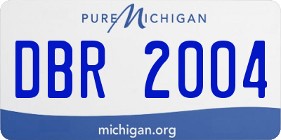 MI license plate DBR2004
