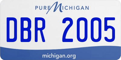 MI license plate DBR2005