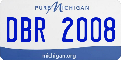 MI license plate DBR2008