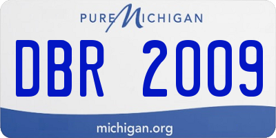 MI license plate DBR2009