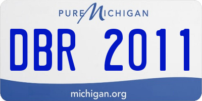 MI license plate DBR2011