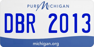 MI license plate DBR2013