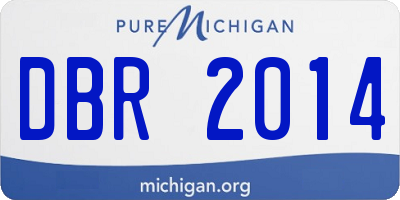 MI license plate DBR2014