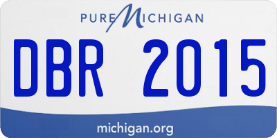 MI license plate DBR2015