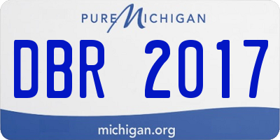 MI license plate DBR2017