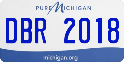 MI license plate DBR2018