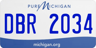 MI license plate DBR2034