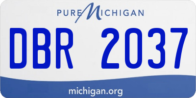 MI license plate DBR2037