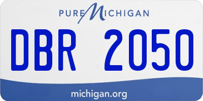 MI license plate DBR2050