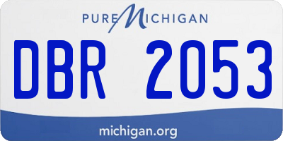 MI license plate DBR2053