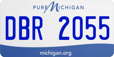 MI license plate DBR2055