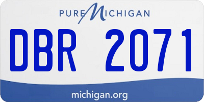 MI license plate DBR2071