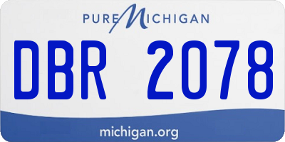 MI license plate DBR2078
