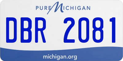 MI license plate DBR2081