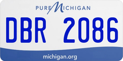MI license plate DBR2086