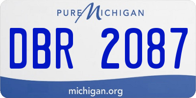MI license plate DBR2087