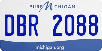 MI license plate DBR2088