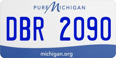 MI license plate DBR2090