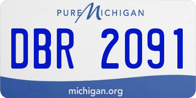MI license plate DBR2091
