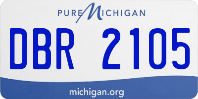 MI license plate DBR2105