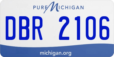 MI license plate DBR2106