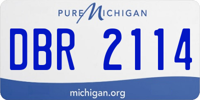 MI license plate DBR2114