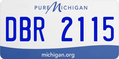 MI license plate DBR2115