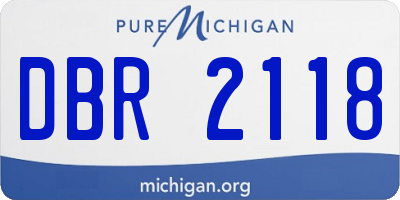 MI license plate DBR2118