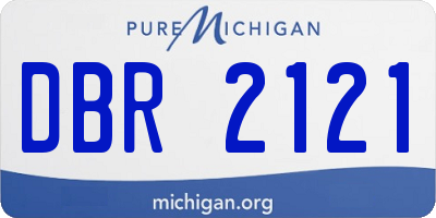 MI license plate DBR2121