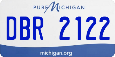 MI license plate DBR2122