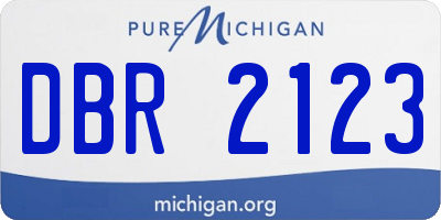 MI license plate DBR2123