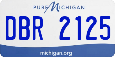 MI license plate DBR2125