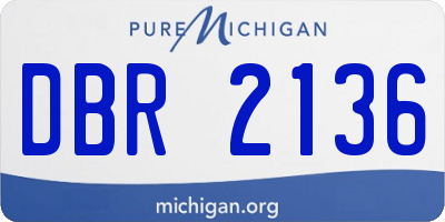 MI license plate DBR2136