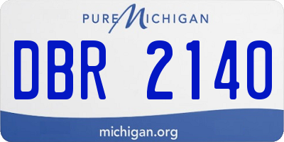 MI license plate DBR2140