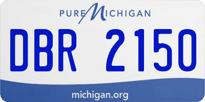 MI license plate DBR2150