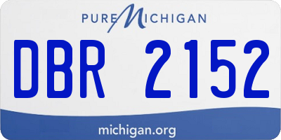 MI license plate DBR2152