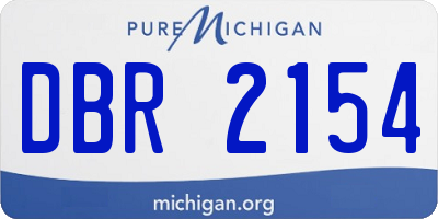 MI license plate DBR2154