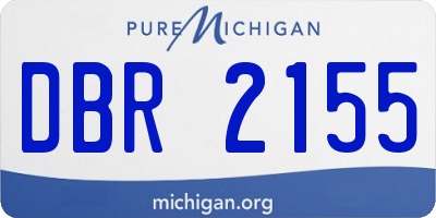 MI license plate DBR2155