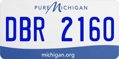 MI license plate DBR2160