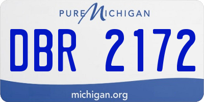 MI license plate DBR2172